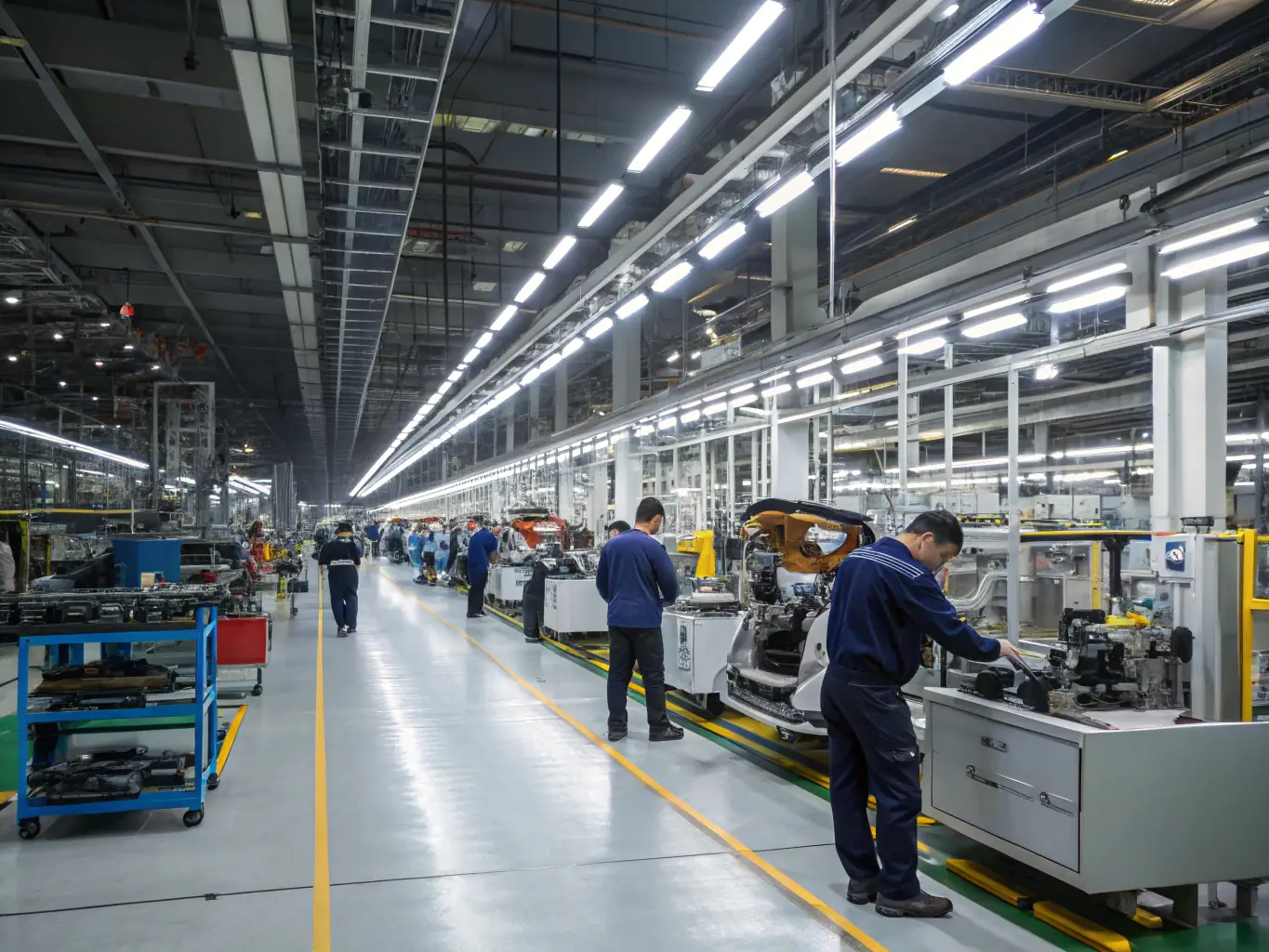 A photograph of a state-of-the-art cigar manufacturing facility, highlighting the precision and quality control measures in place to ensure premium cigar production.